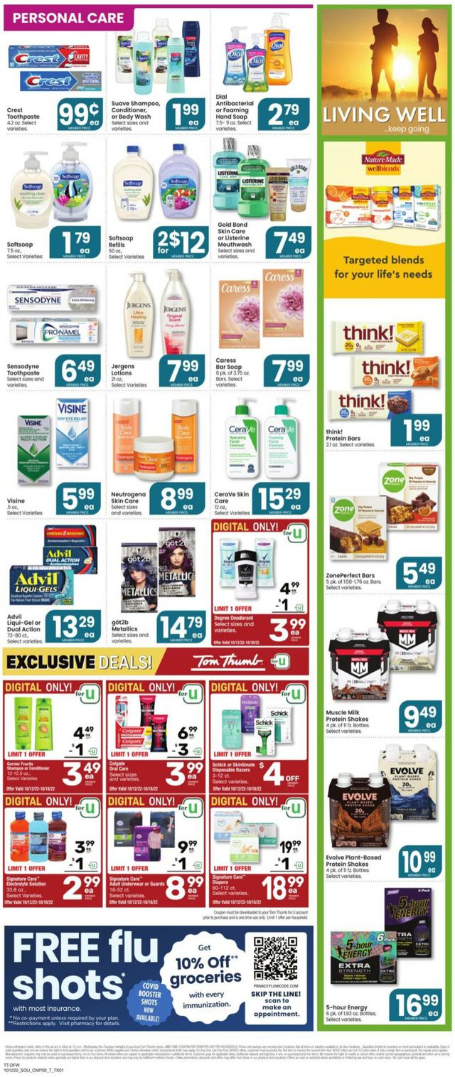 Tom Thumb Ad from 10/12/2022