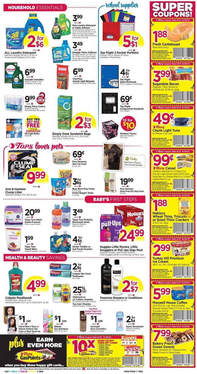 Tops Friendly Markets Ad from 08/23/2020