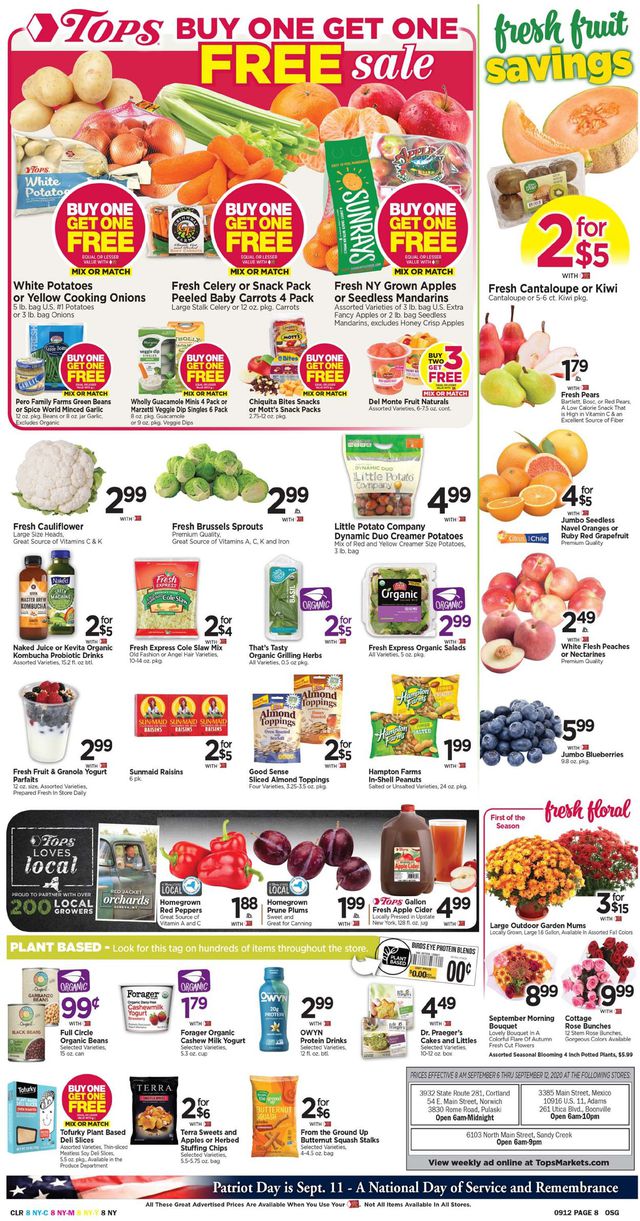 Tops Friendly Markets Ad from 09/06/2020