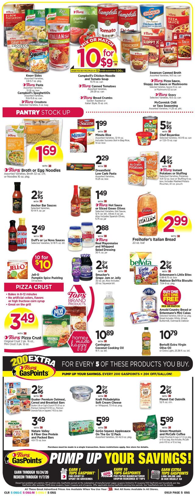 Tops Friendly Markets Ad from 09/13/2020
