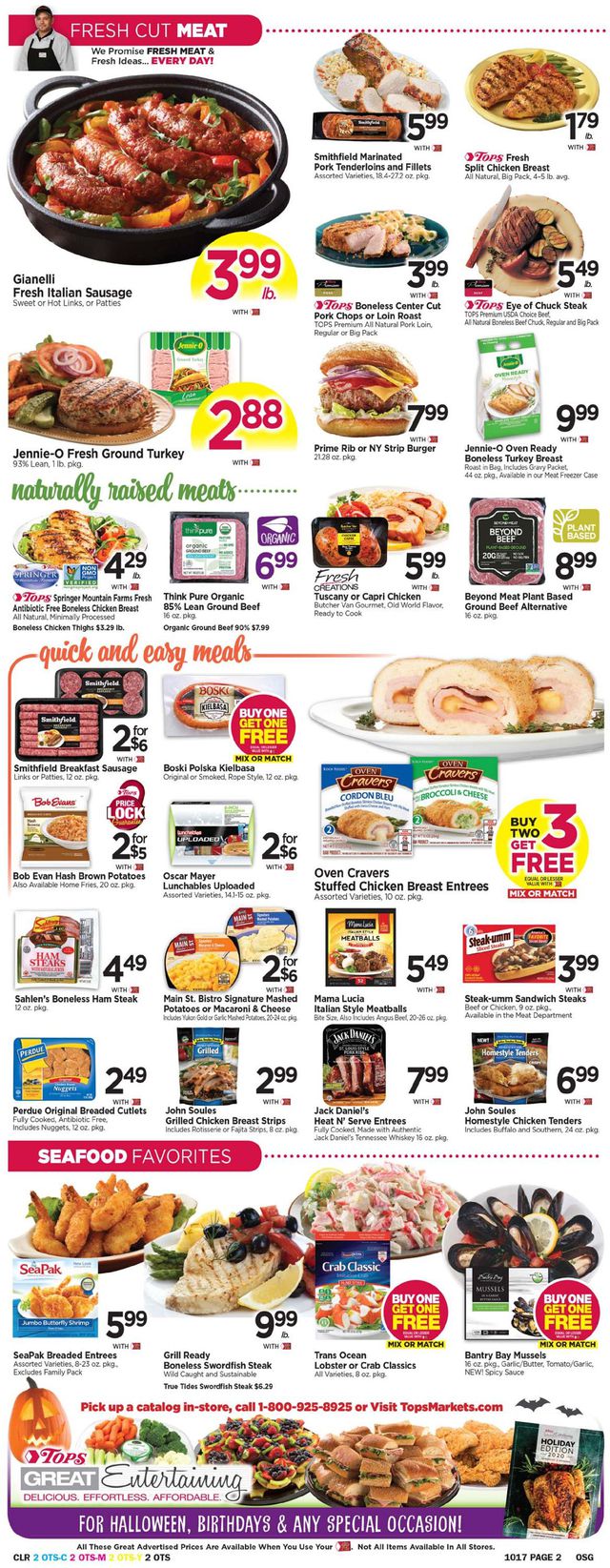 Tops Friendly Markets Ad from 10/11/2020