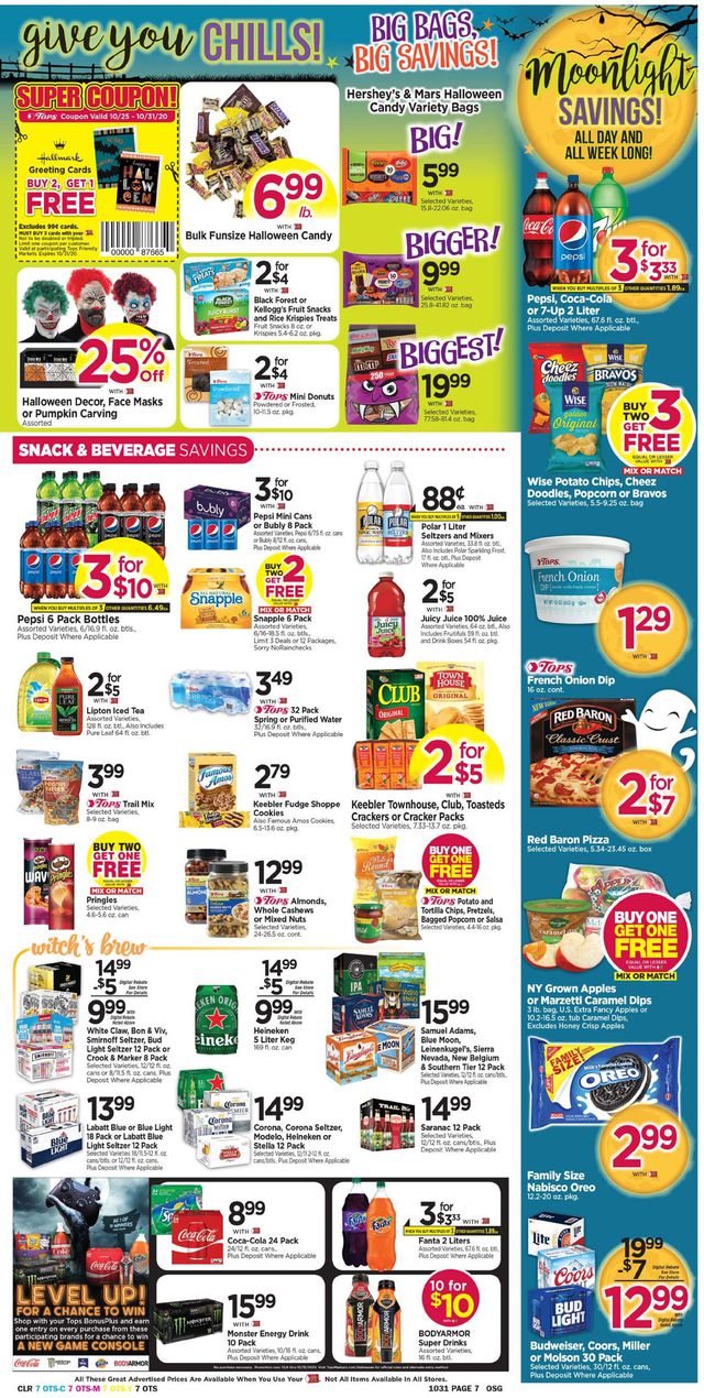 Tops Friendly Markets Ad from 10/25/2020