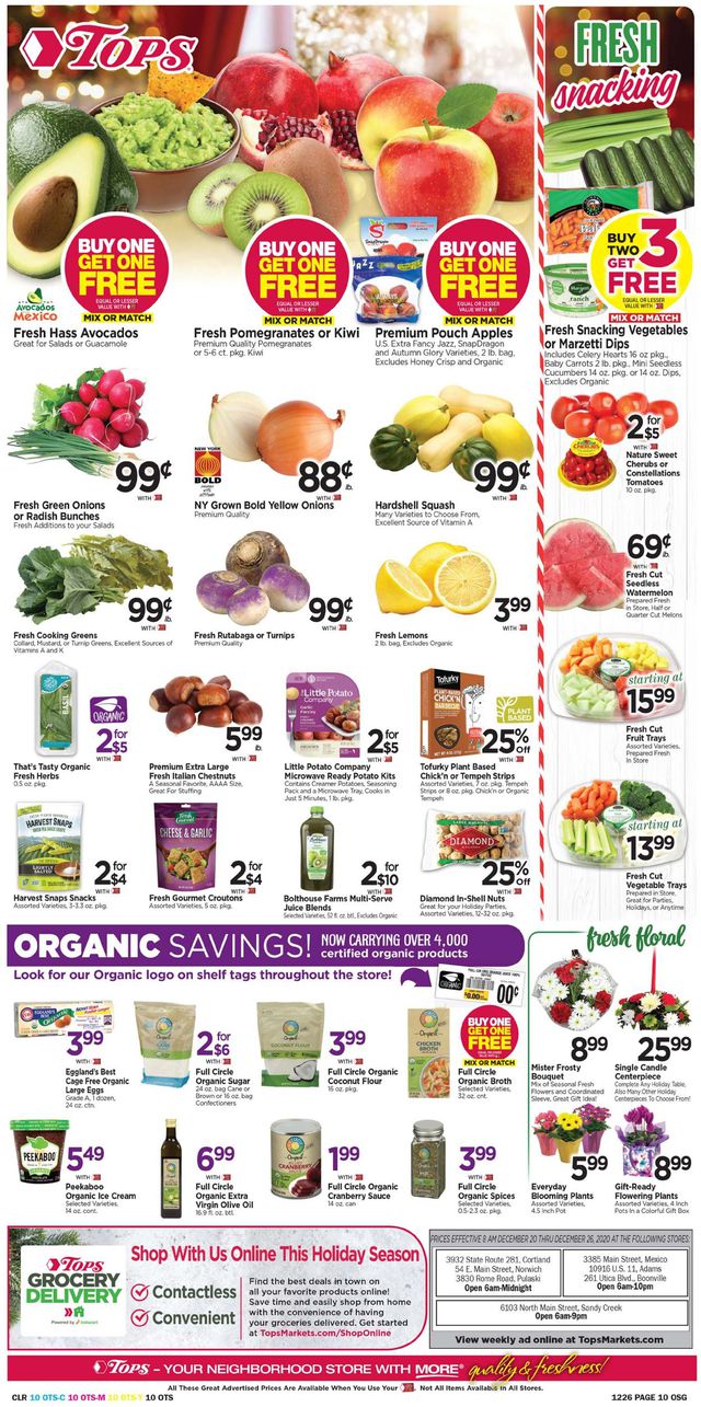 Tops Friendly Markets Ad from 12/20/2020