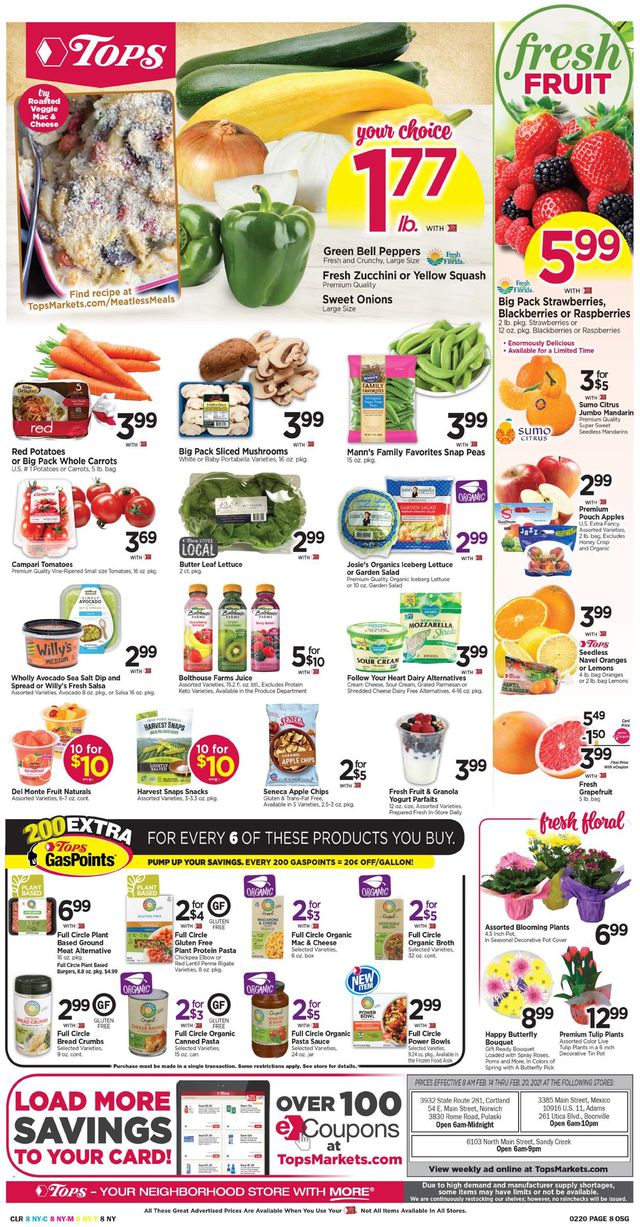 Tops Friendly Markets Ad from 02/14/2012
