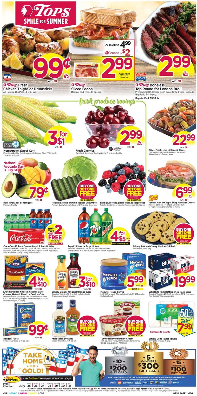 Tops Friendly Markets Ad from 07/25/2021