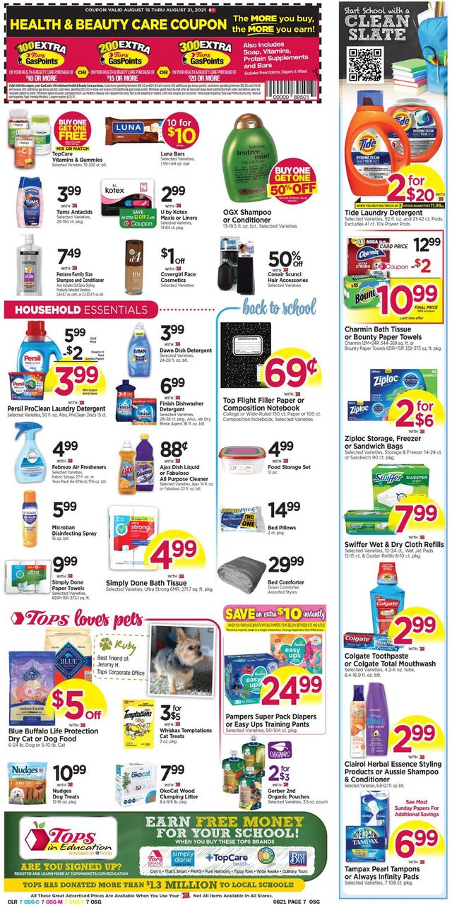 Tops Friendly Markets Ad from 08/15/2021