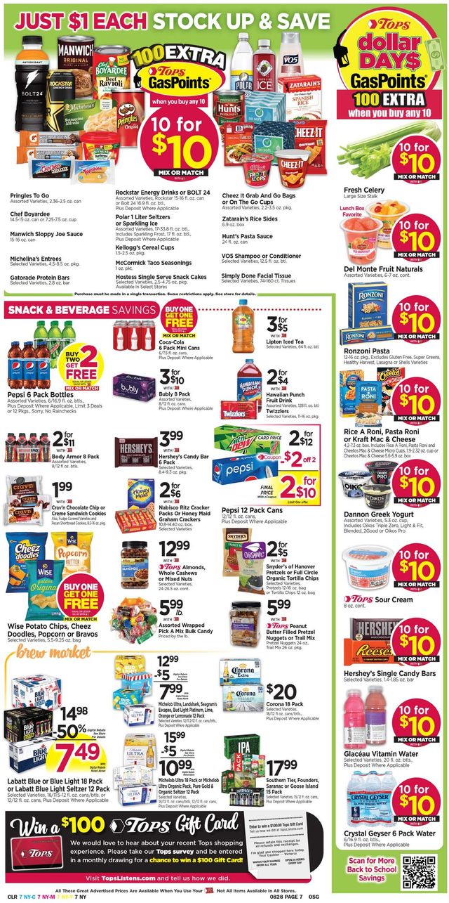 Tops Friendly Markets Ad from 08/22/2021