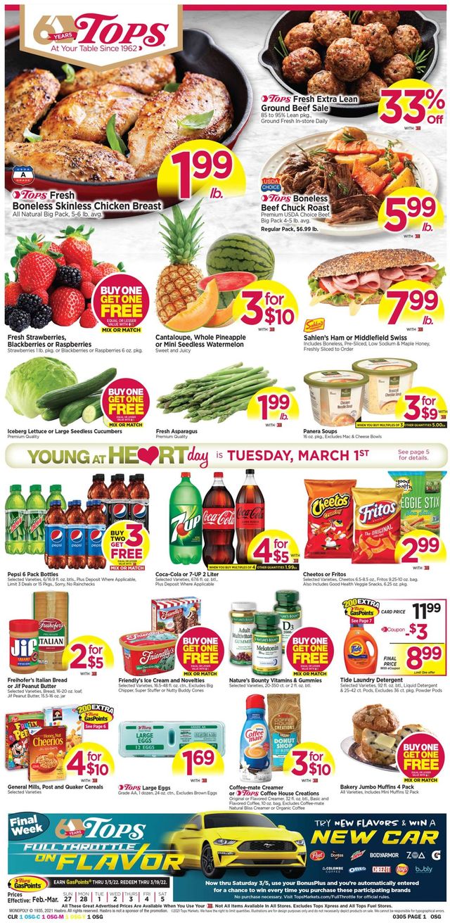 Tops Friendly Markets Ad from 02/27/2022