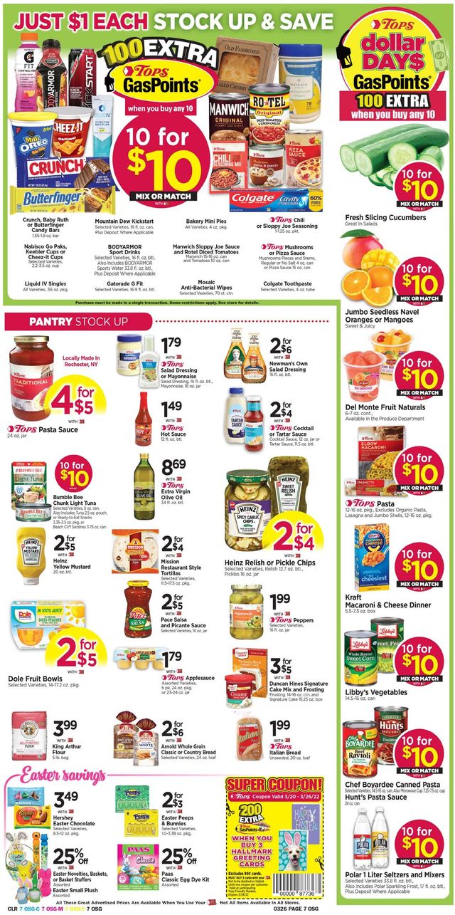 Tops Friendly Markets Ad from 03/20/2022