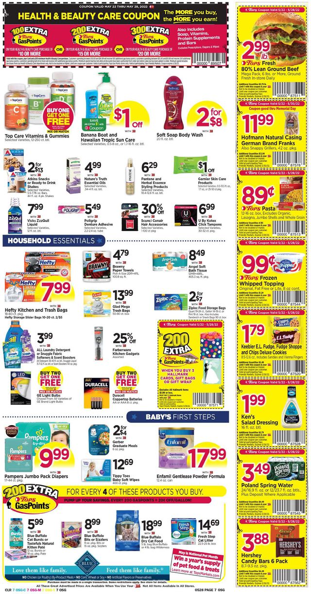 Tops Friendly Markets Ad from 05/22/2022