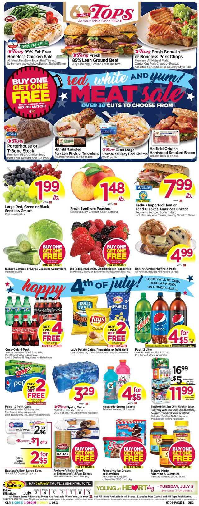 Tops Friendly Markets Ad from 07/03/2022