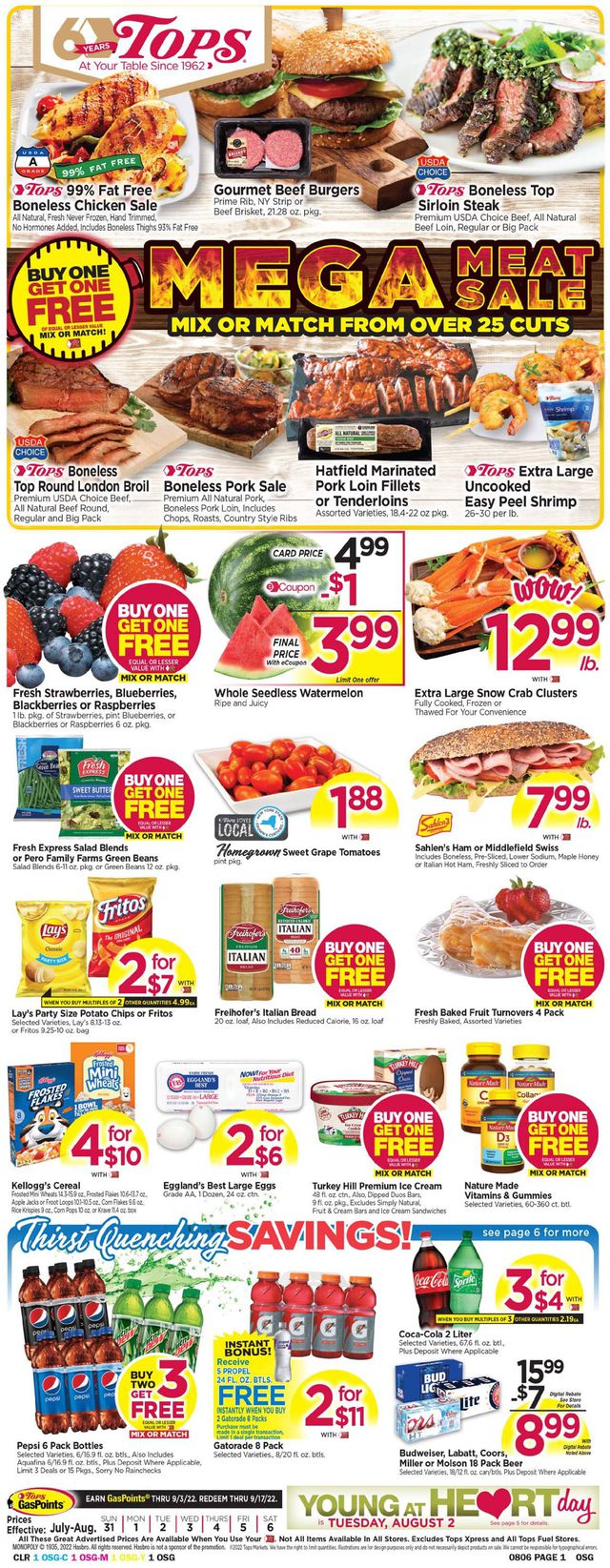 Tops Friendly Markets Ad from 07/31/2022