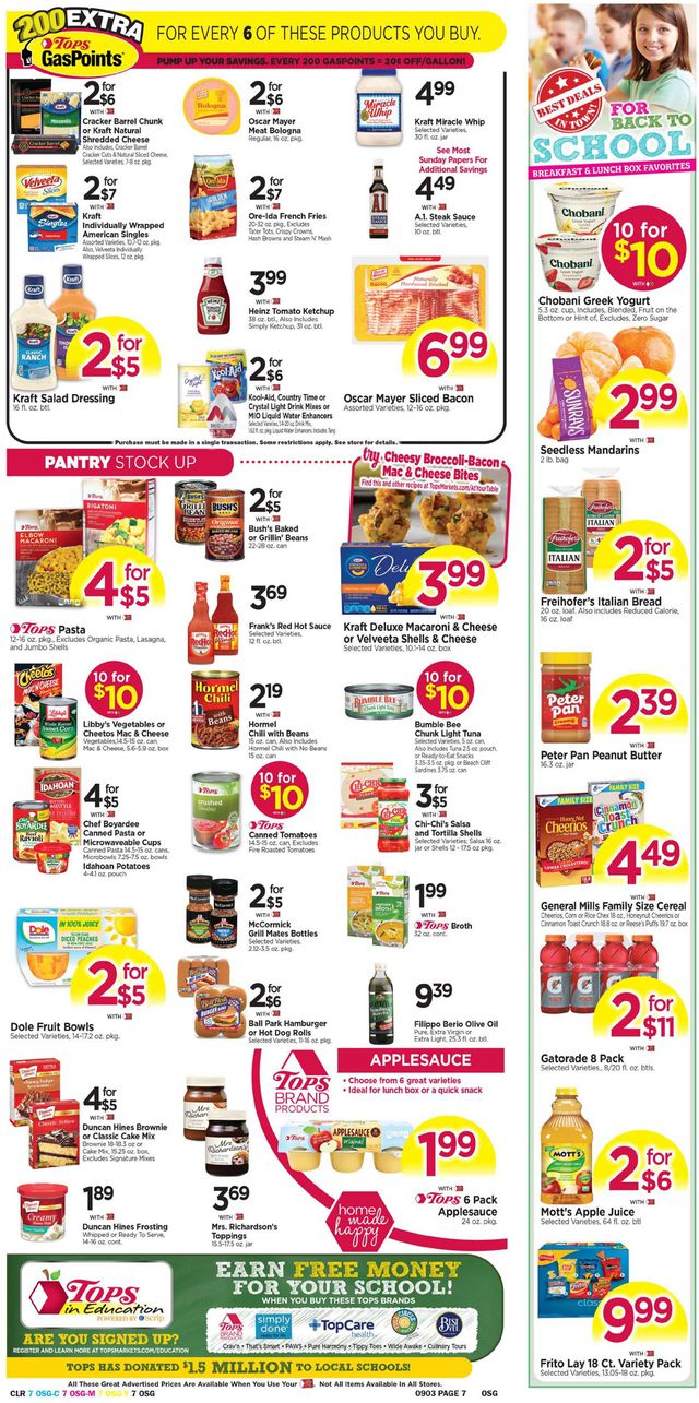 Tops Friendly Markets Ad from 08/28/2022