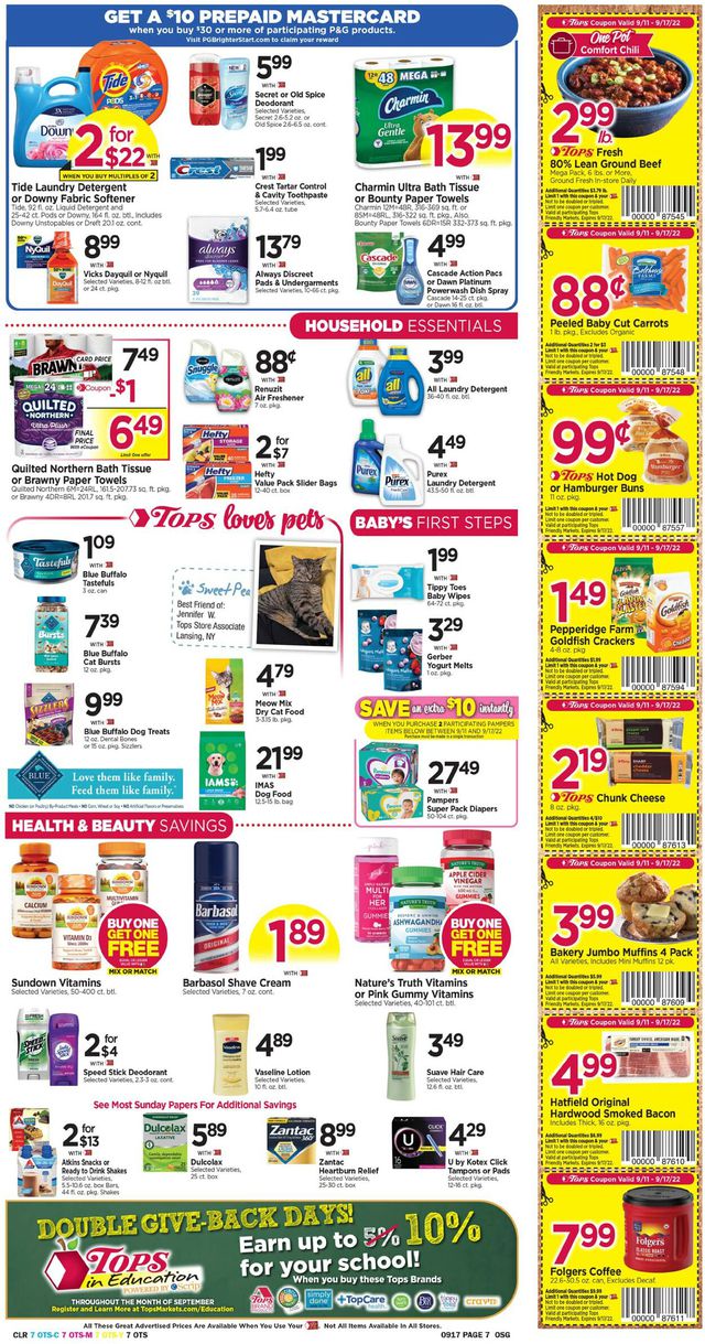 Tops Friendly Markets Ad from 09/11/2022
