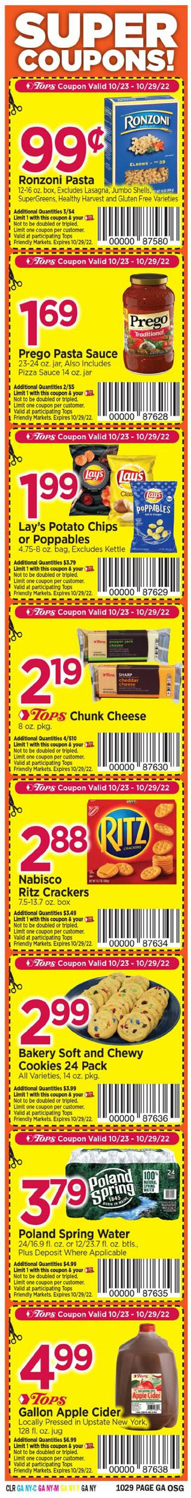Tops Friendly Markets Ad from 10/23/2022