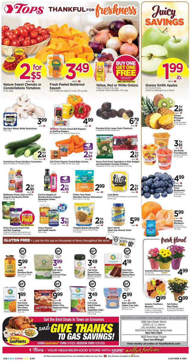 Tops Friendly Markets Ad from 11/13/2022