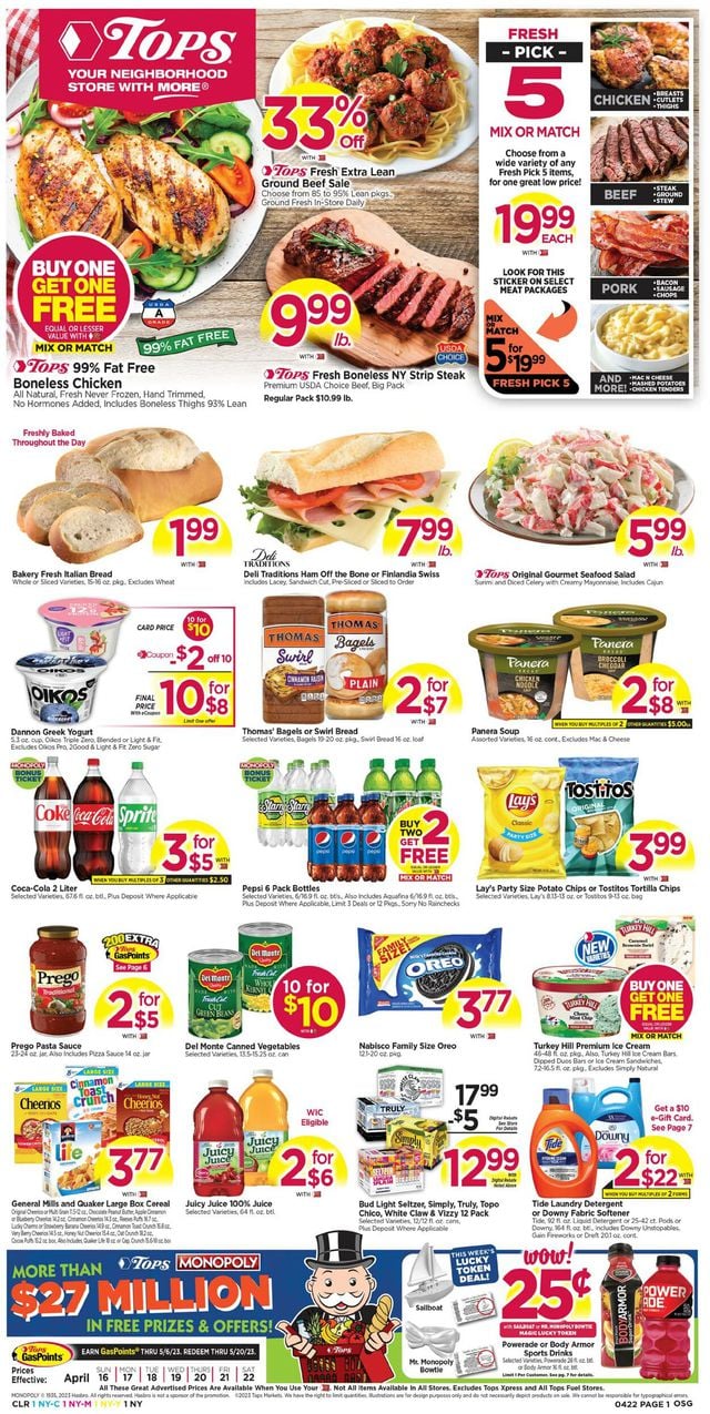 Tops Friendly Markets Ad from 04/16/2023