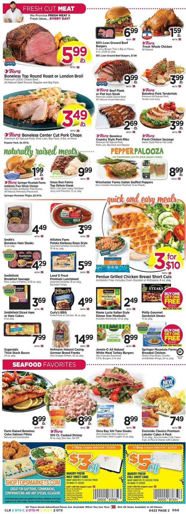Tops Friendly Markets Ad from 04/16/2023