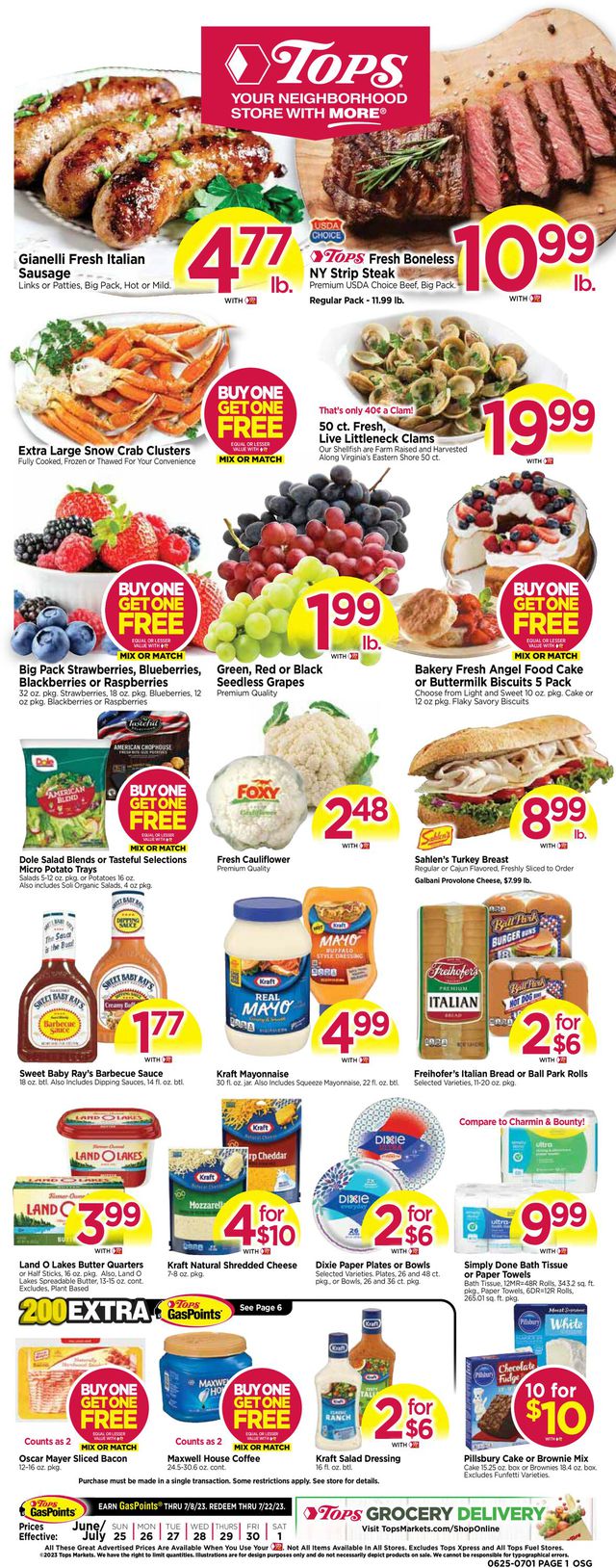 Tops Friendly Markets Ad from 06/25/2023