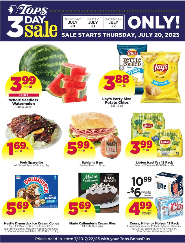 Tops Friendly Markets Ad from 07/20/2023