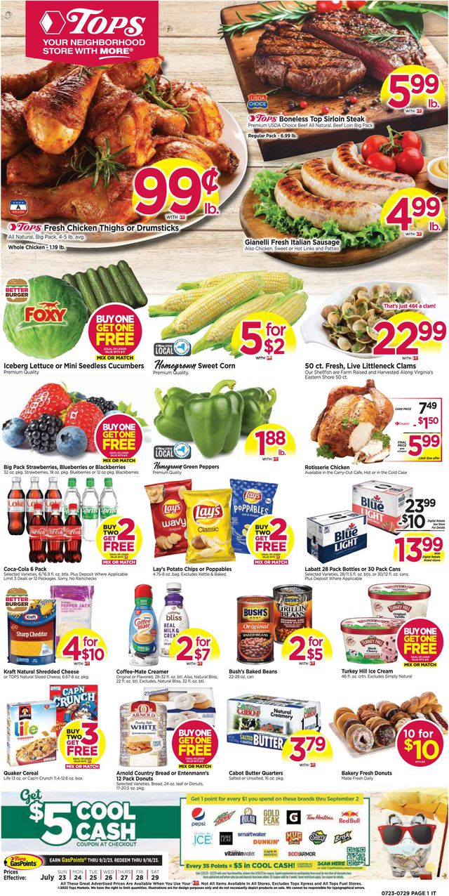 Tops Friendly Markets Ad from 07/23/2023