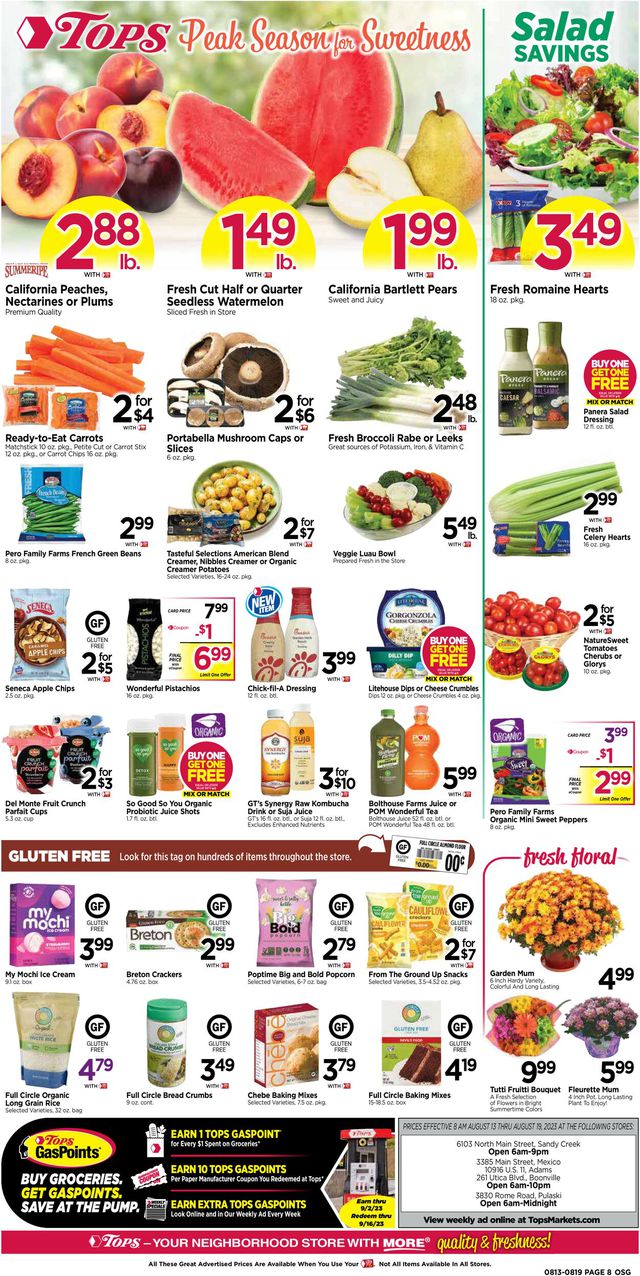 Tops Friendly Markets Ad from 08/13/2023