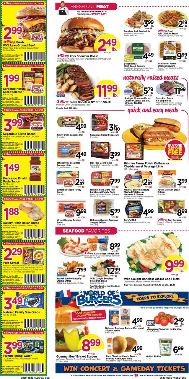 Tops Friendly Markets Ad from 08/20/2023