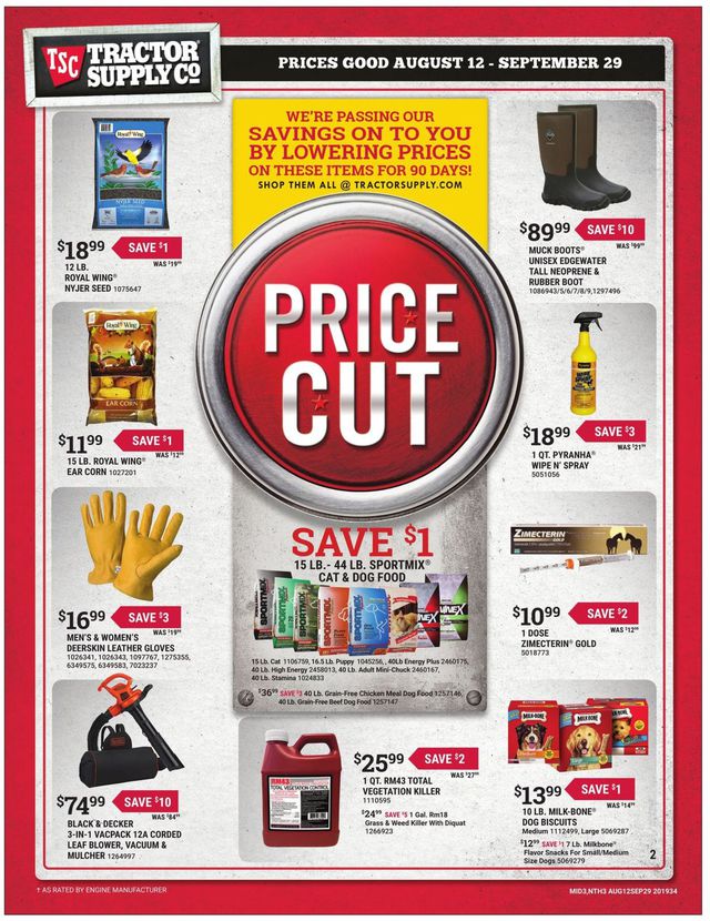 Tractor Supply Ad from 08/12/2019