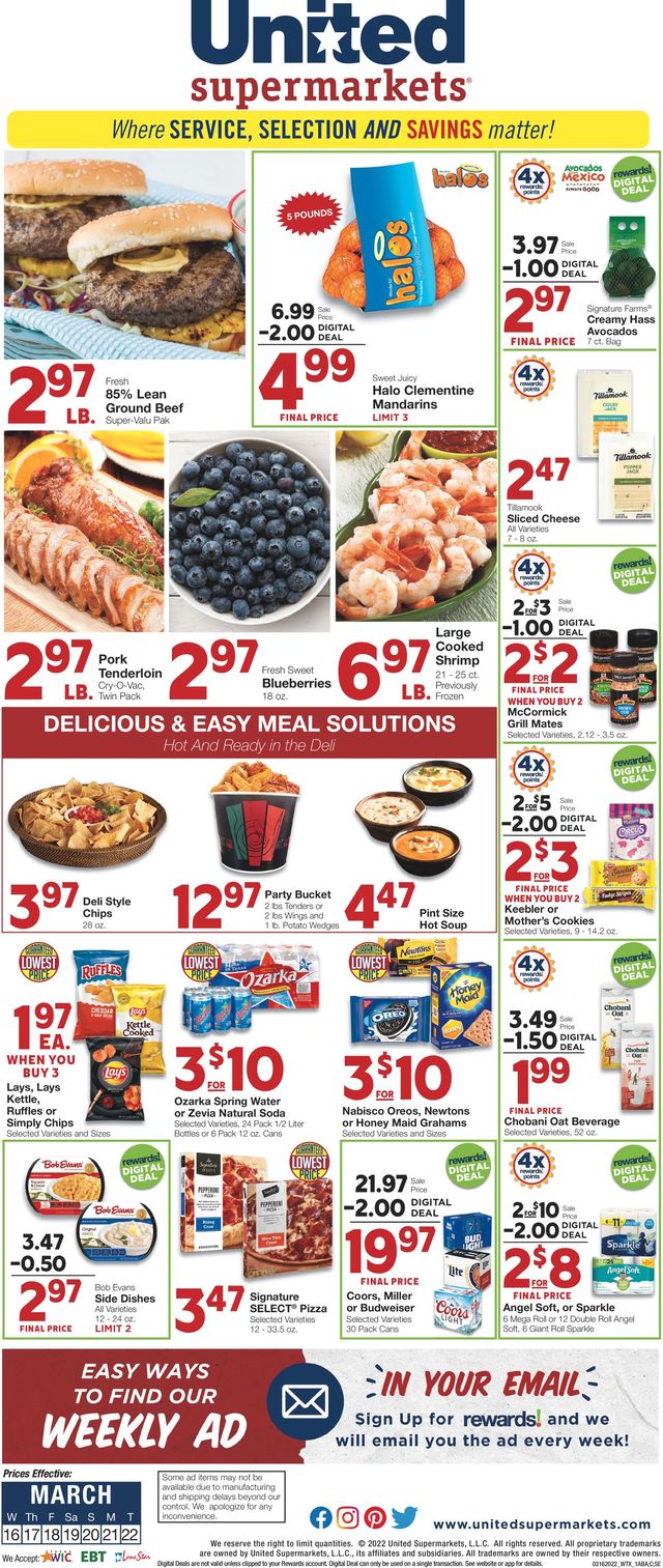 United Supermarkets Ad from 03/16/2022