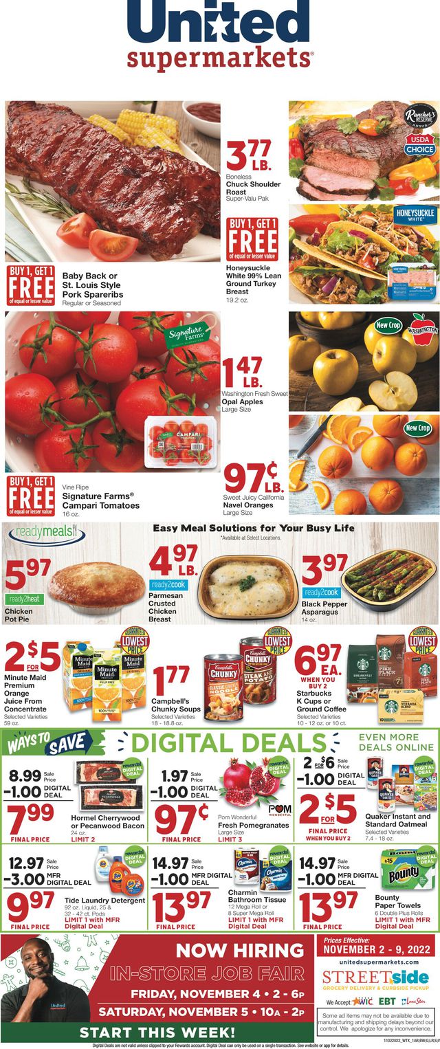 United Supermarkets Ad from 11/02/2022