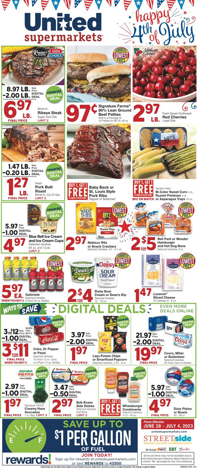 United Supermarkets Ad from 06/28/2023