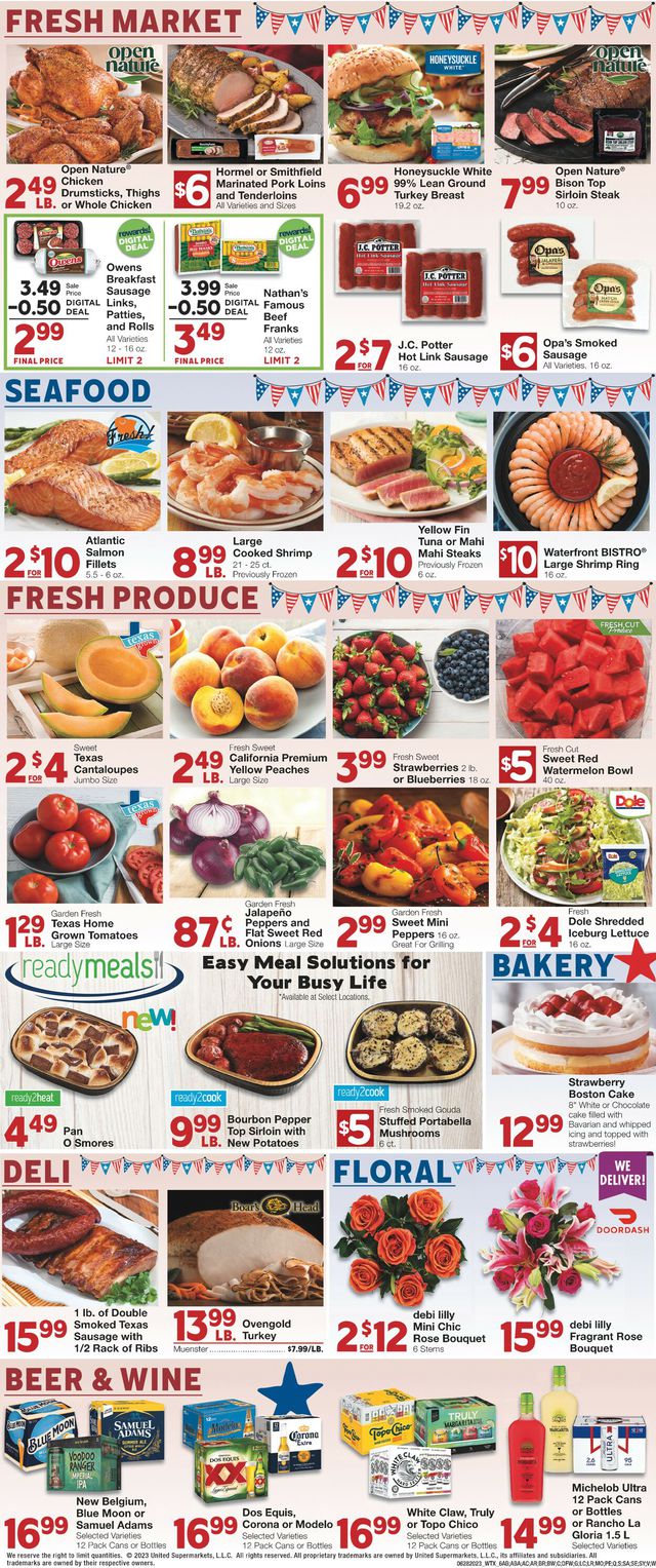 United Supermarkets Ad from 06/28/2023