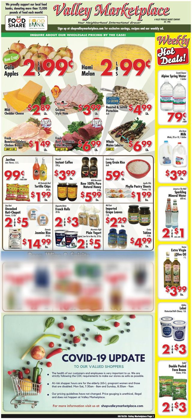 Valley Marketplace Ad from 08/19/2020