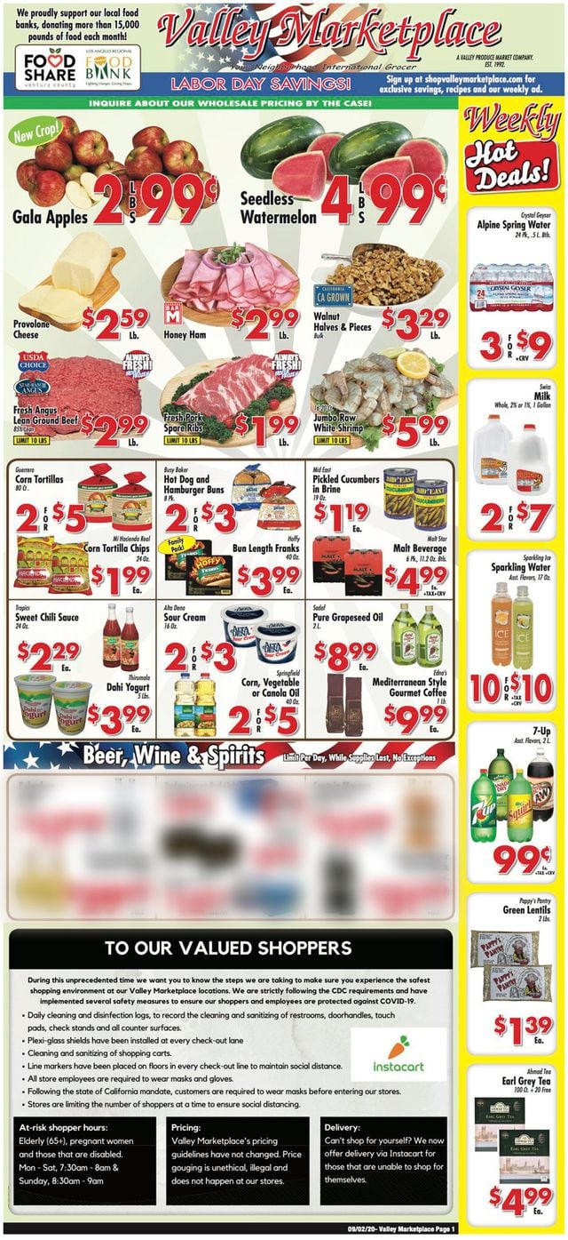 Valley Marketplace Ad from 09/02/2020