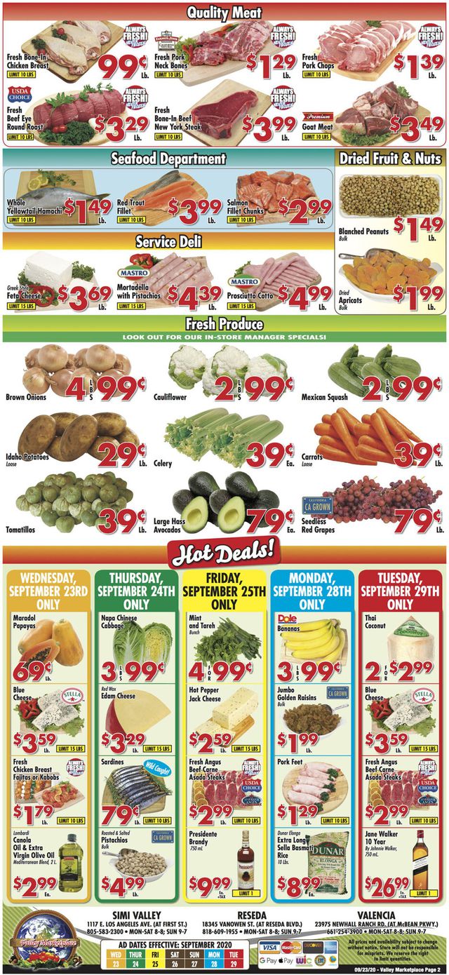 Valley Marketplace Ad from 09/23/2020