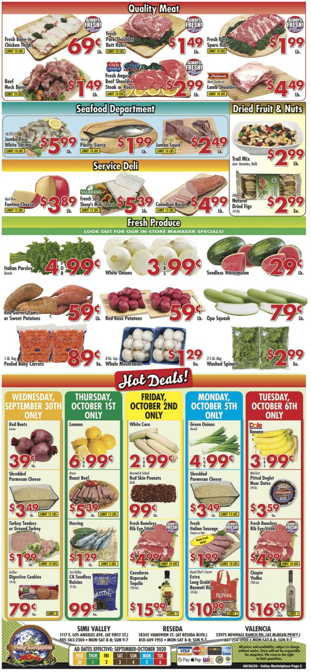 Valley Marketplace Ad from 09/30/2020