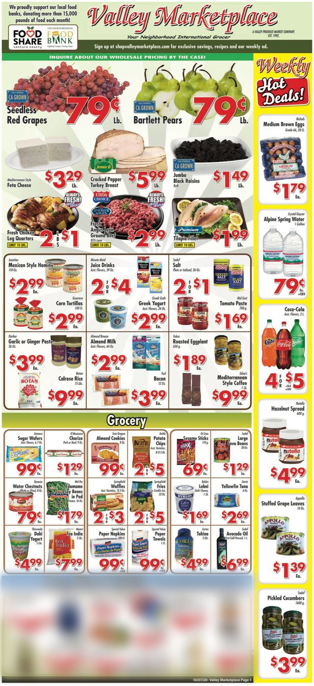 Valley Marketplace Ad from 10/07/2020