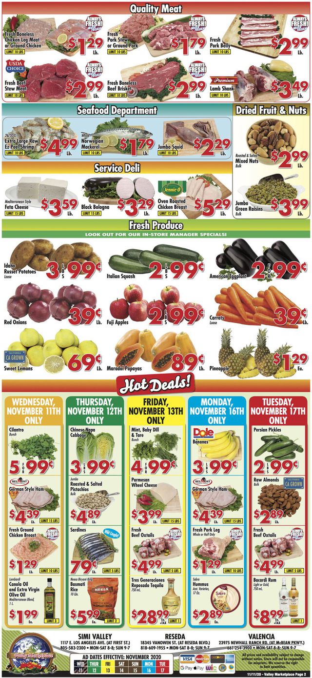 Valley Marketplace Ad from 11/11/2020