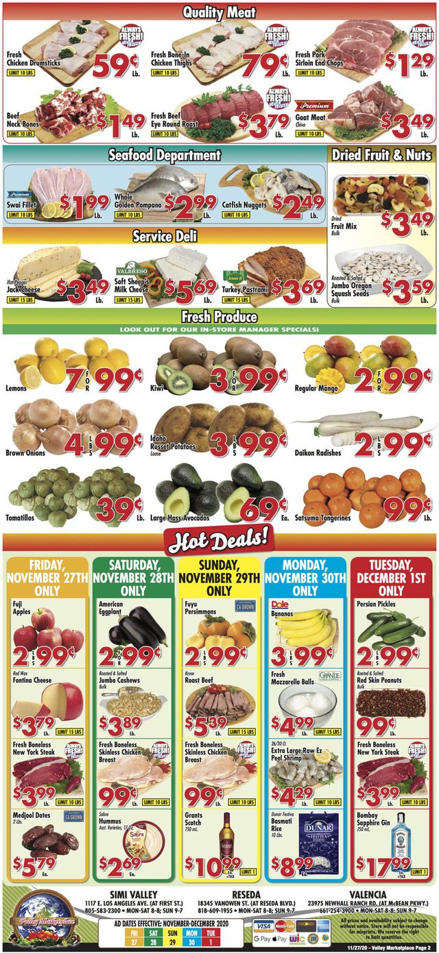 Valley Marketplace Ad from 11/27/2020