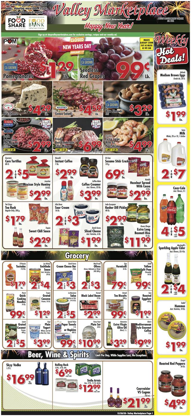 Valley Marketplace Ad from 12/26/2020
