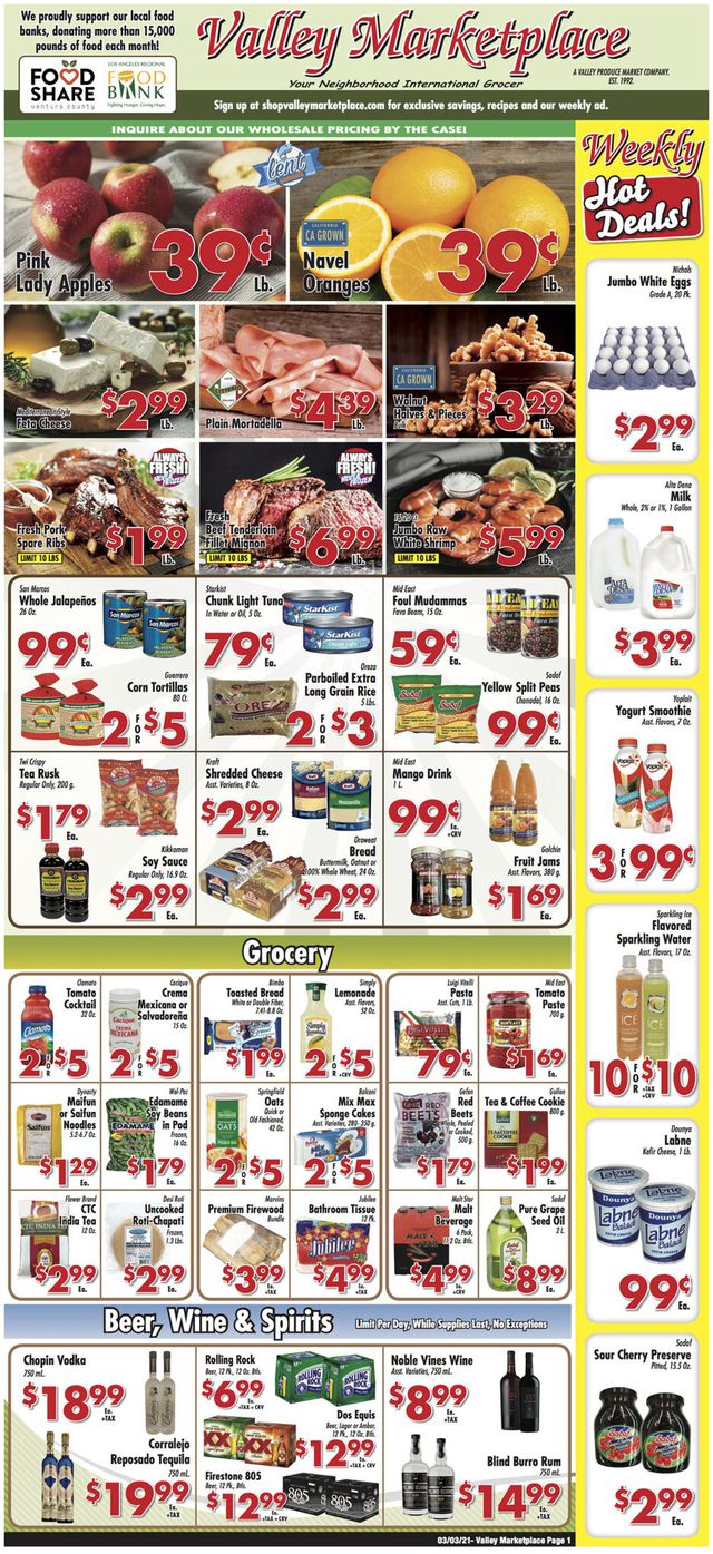 Valley Marketplace Ad from 03/03/2021