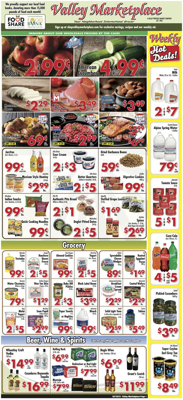 Valley Marketplace Ad from 03/10/2021