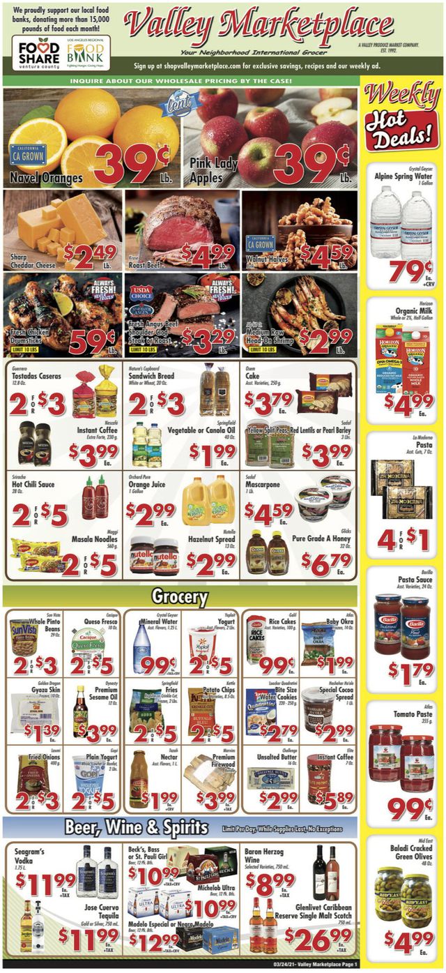 Valley Marketplace Ad from 03/24/2021