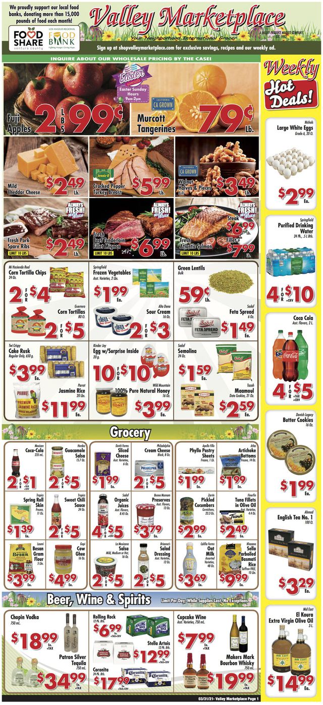 Valley Marketplace Ad from 03/31/2021