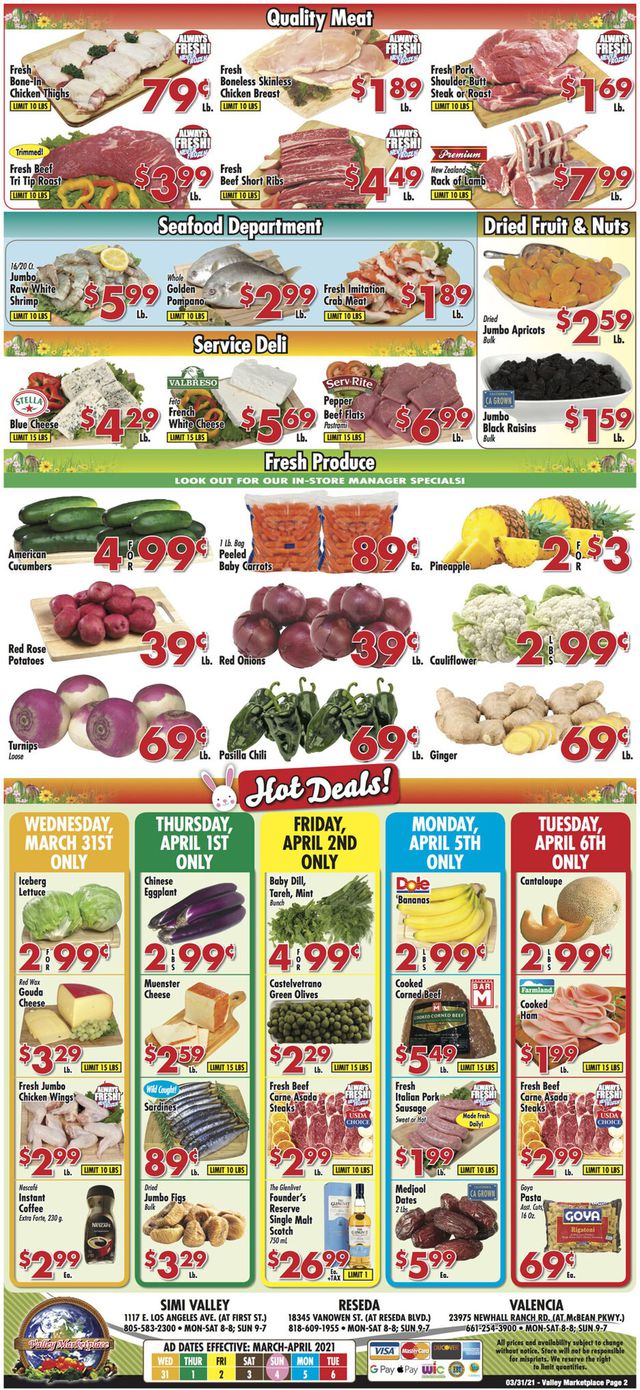 Valley Marketplace Ad from 03/31/2021