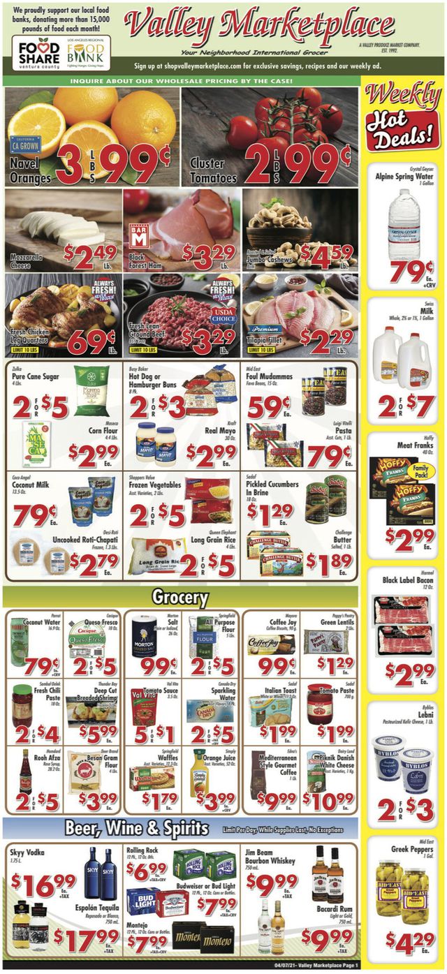 Valley Marketplace Ad from 04/07/2021