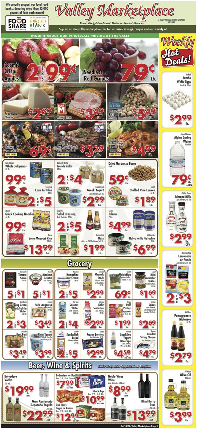 Valley Marketplace Ad from 04/14/2021