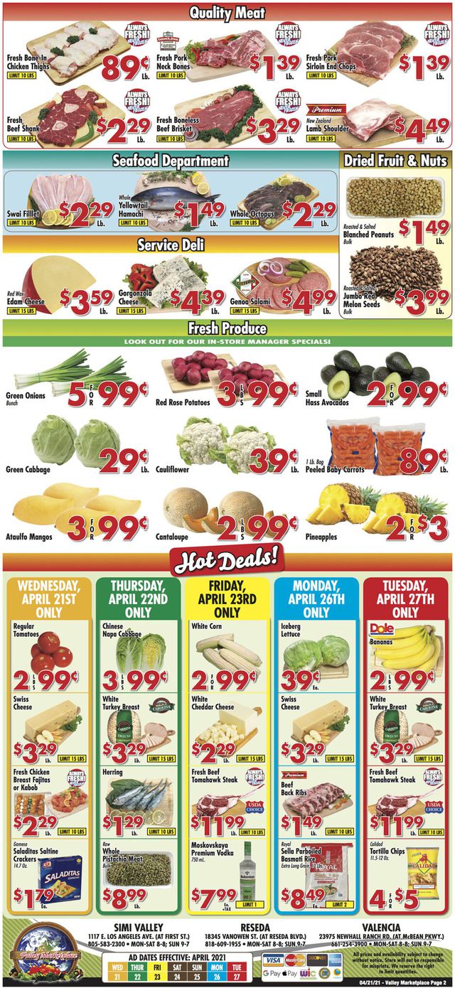 Valley Marketplace Ad from 04/21/2021