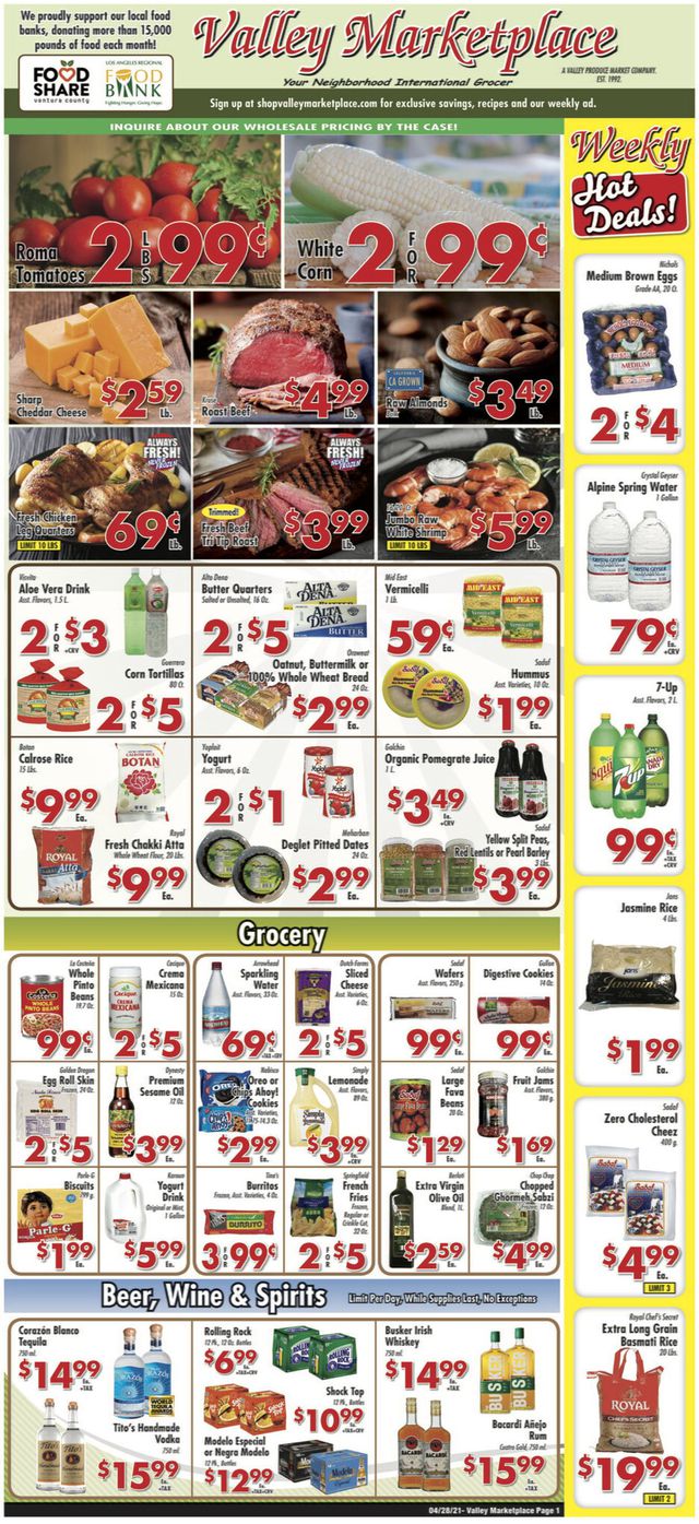 Valley Marketplace Ad from 04/28/2021
