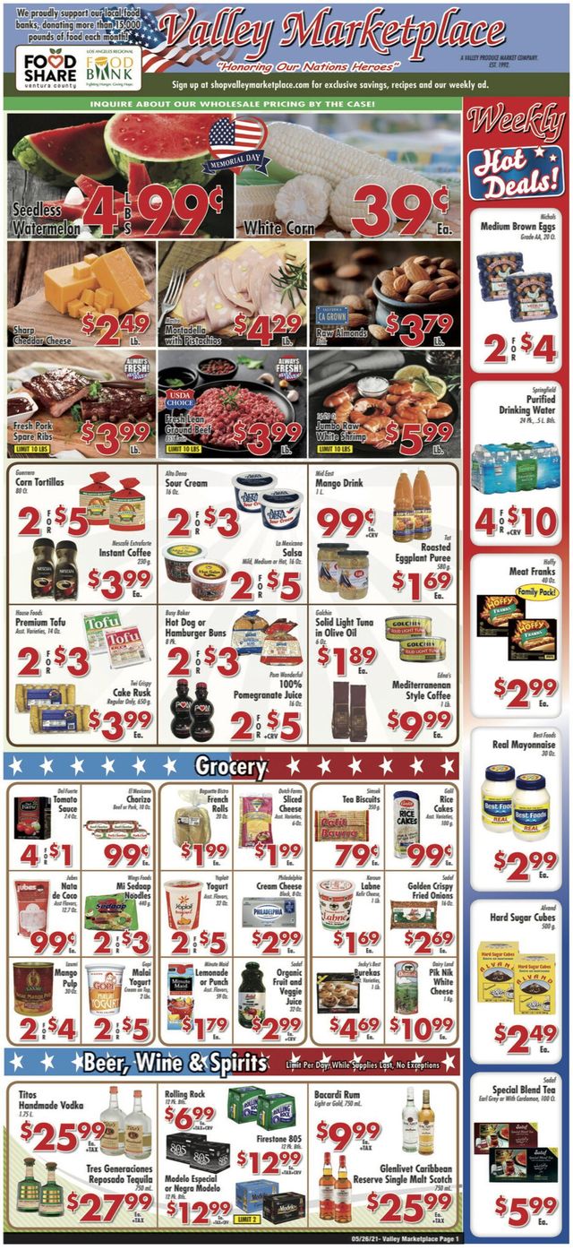 Valley Marketplace Ad from 05/26/2021